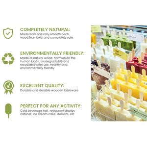 Palitos <span class=keywords><strong>de</strong></span> helado artesanales DIY con logotipo personalizado <span class=keywords><strong>de</strong></span> <span class=keywords><strong>madera</strong></span> Natural nueva - Product Image 5