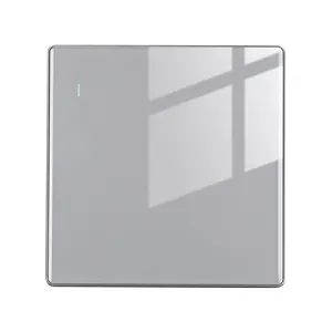 Wholesale British Standard Modern Ultra Thin Glass Wall Light Gold Black Grey Color 1 Gang Wall Light Switch