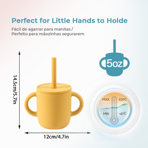 Nouveauté Gobelets écologiques pour enfants Gobelets d'apprentissage réutilisables Gobelets d'entraînement en silicone pour boisson sans déversement - Product Image 4