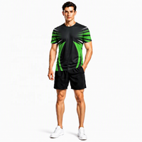 T-shirt à manches courtes pour homme avec impression par sublimation personnalisée ODM OEM, imprimé rayé, impression 3D sur toute la surface pour maillot de football