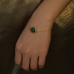 Hot 18K Plaqué Or Rétro Mode Ronde Turquoise Soleil Pendentif Bracelet <span class=keywords><strong>Bijoux</strong></span> pour Femmes - Product Image 5