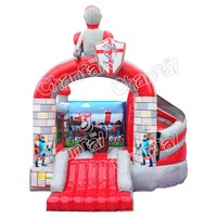 Château gonflable commercial pour enfants avec toboggan, combo château gonflable et toboggan, château gonflable pour enfants avec toboggan