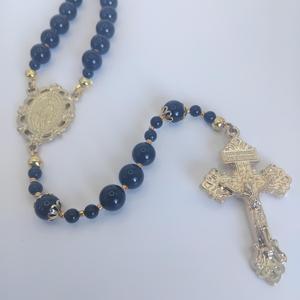 <span class=keywords><strong>Rosario</strong></span> Católico Vintage con Cuentas <span class=keywords><strong>de</strong></span> Ónix Negro y Medalla Milagrosa Dorada, Joyería <span class=keywords><strong>de</strong></span> Fe Cristiana - Product Image 4