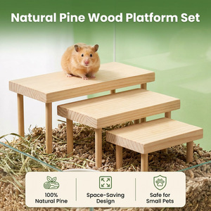 Plataforma de madera maciza para hámster con escalera para mascotas pequeñas, uso en interiores - Product Image 5