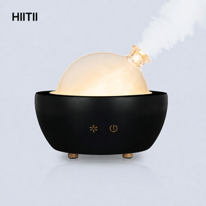 200ML Elektrikli Cam ve Ahşap Ultrasonik Esansiyel Yağ Difüzörü, Hava Buharlı Aroma LED Aydınlatmalı Masaüstü Cihazı, Ev Ofis Yoga Spa için - Product Image 1