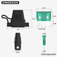 Porte-fusible étanche à lame Midi ATO/ATC Porte-fusible en ligne 12V Automobile avec câble bilatéral 10CM 10 AWG pour voiture Marine