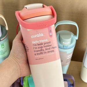 Vaso aislado de acero inoxidable de 30 oz, retención de temperatura de larga duración, tapa con correa de transporte. - Product Image 5