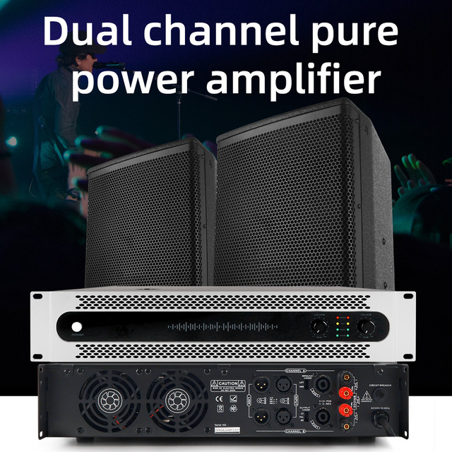600W Four Channel Class H Metal Power Amplifier with 8 Ohm Impedance for Professional Audio Church /KTV Sound Systems