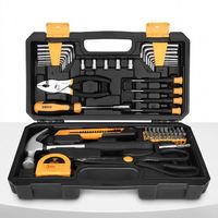 Set Peralatan Perbaikan Rumah Tangga 62 Pcs yang Tahan Lama, Kotak Peralatan Perbaikan Portabel, Peralatan Manual DIY Rumah, Kotak Tiup