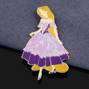 Japon Güzel Kız Düğün Prenses Elbisesi Giyen Boyalı Fotoğraf Çerçeveli Güzel Emaye Rozeti Kawaii Özel Yaka İğnesi - Product Image 5