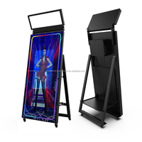 Photomaton portable en gros, nouveau grand miroir fin pour selfie, photomaton magique à écran tactile avec cadre LED