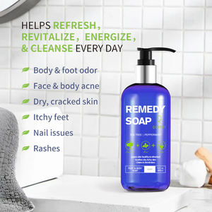 Qquaker venta al por mayor Gel de ducha de lavado corporal árbol de té menta remedio jabón ingrediente Natural para hombres y mujeres - Product Image 5