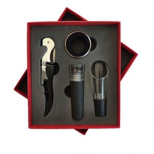 Meilleures ventes 2023 - Ensemble de 4 outils à vin créatifs et personnalisés en acier inoxydable - Ouvre-bouteille à vin - Tire-bouchon - Coffret cadeau - Product Image 3