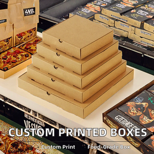 Cajas de Cartón para Hamburguesas de 33x35 cm, 30x40 cm, 9 Pulgadas, Diseño Personalizado, Estampado, Cajas de Pizza Negras con Logotipo, Recicladas, de Grado Alimenticio, Venta al Por Mayor - Product Image 2