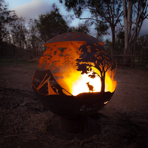 Brasero de Leña Rústico Personalizado de Acero Corten con Acabado Oxidado para Calefacción Ecológica en Exteriores y Decoración de Jardín - Product Image 4