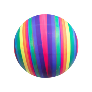 Pelota de Playa Inflable de PVC con Rayas de Arcoíris, Juguete Acuático Colorido para Niños - Product Image 4