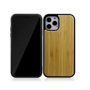 Casing Sublimasi Cetak Silikon 3D Kustom TPU Bambu Kayu Plastik Kosong Hitam untuk iPhone 13 12 11 Pro Max