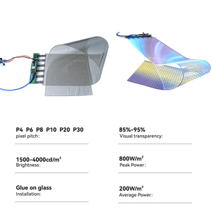 Lino nhà máy trong suốt Màn hình <span class=keywords><strong>LED</strong></span> hiển thị P10/P16/P20 linh hoạt dính tinh thể phim Glass cho trung tâm mua sắm quảng cáo - Product Image 6