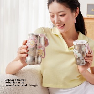 Bouteille isotherme sous vide à double paroi en titane pur anti-fuite pour femme <span class=keywords><strong>Rano</strong></span>, ensemble cadeau tasse à café Mandheling avec sangle de transport - Product Image 4