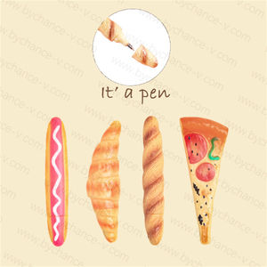 Idée cadeau pour les invités de la fête baguette pizza tranche croissant hotdog en forme de stylo à bille drôle pour les prix du <span class=keywords><strong>concours</strong></span> de la saison des fêtes - Product Image 1