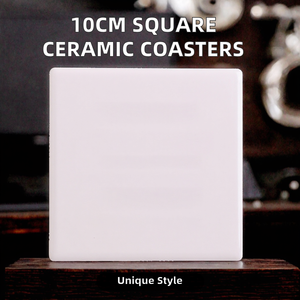 Dessous de verre blanc carré en céramique de 10cm pour sublimation avec tapis et tampons de vente promotionnelle - Product Image 2