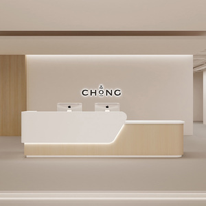 Bán Buôn Tùy Biến Sang Trọng Thiết Kế Hiện Đại Văn Phòng Lớn Đồ Nội Thất Gỗ Bàn Tiếp Tân Cho Sảnh Khách Sạn Salon Bệnh Viện Sử Dụng - Product Image 2