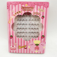 Extensions de cils inférieurs en grappes en V, effet naturel, tige transparente, pour maquillage