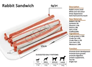 Dog Treat Rabbit Sandwich Healthy Food Dog Snack Best Seller Factory Wholesale Oem Rabbit Pet Food