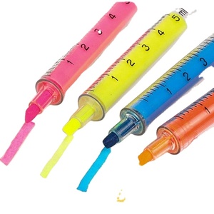 Marcador Fluorescente Promocional en Forma de Jeringa, No Borrable, con Regla y Logotipo Personalizado Multicolor - Product Image 3