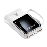 Banco de Energía Portátil OEM con Logotipo Personalizado, 10000mAh, Cargador Rápido de 10W, 4 Cables Integrados, Pantalla LED Digital, Mini Estación de Energía