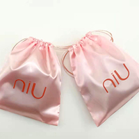 Pochette en satin de soie de luxe, Mini sacs à cordon de serrage en Satin avec logo