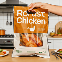 Sacs Doypack en plastique laminé Haodong Packing personnalisés pour poulet rôti au four ou à la broche, avec fermeture éclair et fenêtre