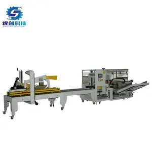 Línea de embalaje Caja completamente automática Caja de cartón Erecting Forming Sealing Erector Machine para la industria de bebidas