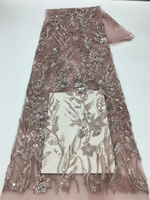 Séquence de dentelle perlée de haute qualité grosses perles paillettes tissu de dentelle de luxe dentelle française