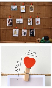 Clips de madera de amor de corazón de 35mm, clavija de papel fotográfico, pasatiempos DIY, manualidades para niños, Clips artesanales para pared de fotos - Product Image 5