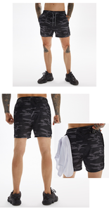 Shorts de sport d'été pour homme personnalisés, 5 pouces, solides, pour l'entraînement, la salle de sport, la course à pied, le fitness, le basketball, 2 poches, écologiques, en laine peignée - Product Image 6