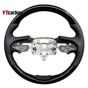Volante de Cuero y Madera Personalizado de Estilo Vintage YTcarbon para ATS <span class=keywords><strong>CTS</strong></span> ELR V Black Wing, Accesorios Interiores para Automóviles - Product Image 3
