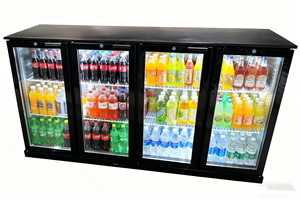 NE-400C-P four door black digital display countertop freezer, beverage and beverage <b>bar</b> counter cabinet - Product Image 6