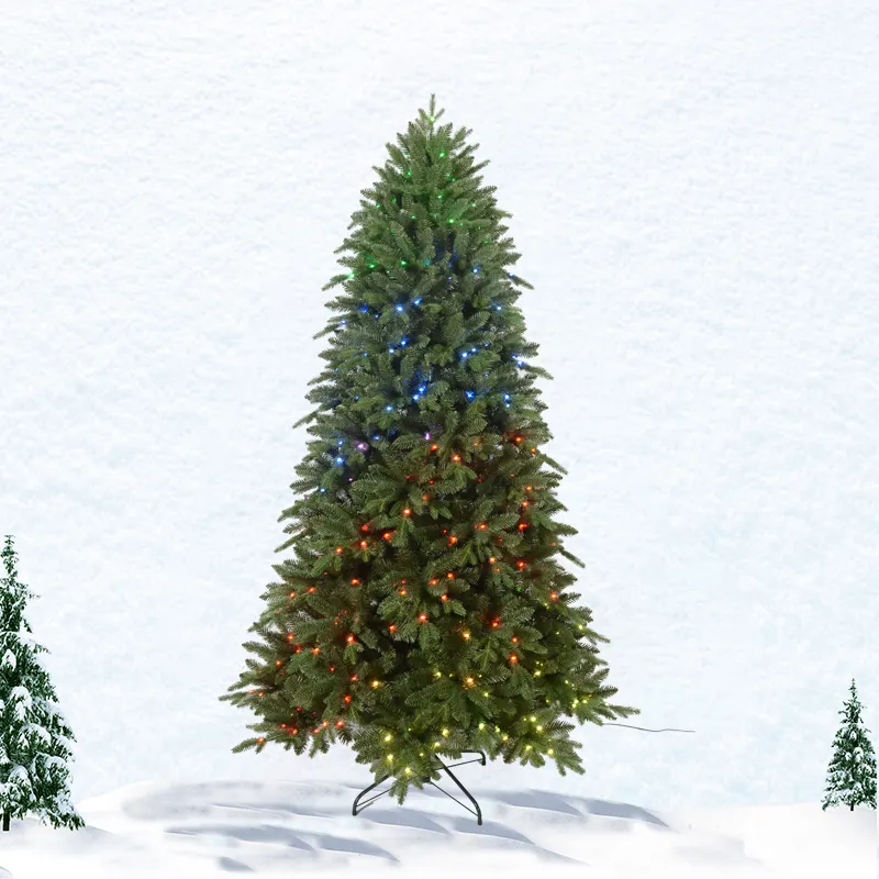 ブラックフライデーセールビッグヒットデラックスモミスタイル5-10フィートPEPVC混合プレミアムツリー54機能LEDライト人工クリスマスツリー