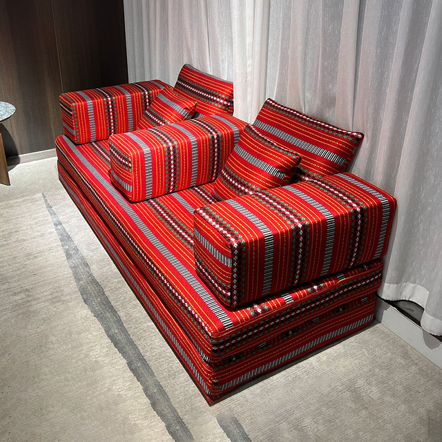 Modern Living Room Sofa Bed Set Furniture Bedroom 2 3 Seater Fabric Upholstered Aluminum Legs Vacuum Compressed Boneless Modular