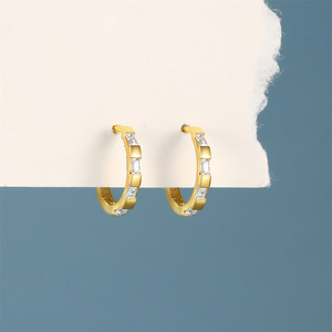 <b>Hoop</b> <b>Earrings</b> Classic Daily Wear 18K Gold Plated 925 Long Tassel <b>Earrings</b> - Product Image 5