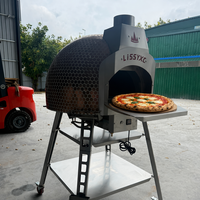 Four à pizza italien mobile extérieur, personnalisé OEM, à prix de gros abordable, alimenté au charbon de bois, au gaz propane et au bois rotatif, pour la cuisson
