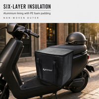 Sac de livraison alimentaire isotherme à six couches avec doublure en aluminium, rembourrage en mousse PE, grande capacité, fermeture éclair et poignée, sac de transport pour plats à emporter