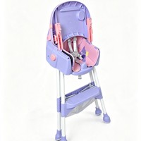 Chaise haute pour bébé en plastique multifonctionnelle, portable, pliable, réglable en hauteur, avec roulettes universelles pour nourrissons et tout-petits