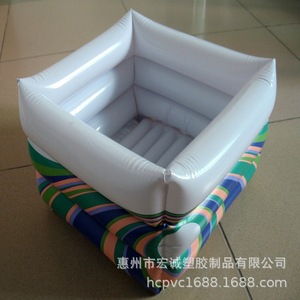 Pvc <b>Inflatable</b> Shampoo Basin Heart Pattern Pink For Baby <b>Bathing</b> Huizhou Made - Product Image 4