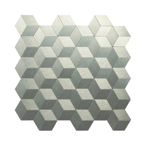 <span class=keywords><strong>Cube</strong></span> Vàng Hình Lục Giác Đèn Lồng Lá Xương Cá Hình Thoi Hình Dạng Kính Đá Nhôm Đồng Thép Không Gỉ Khảm Kim Loại Gạch cho Tường - Product Image 1