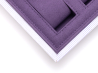 Plateau de rangement pour montres avec housse en tissu microfibre violette, support personnalisé avec logo pour boutique de détail