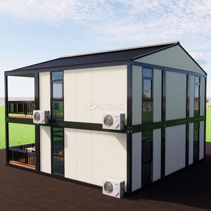 Casa Prefabricada Modular Moderna <span class=keywords><strong>de</strong></span> 40 pies con Techo Triangular <span class=keywords><strong>de</strong></span> Dos Niveles, Terraza Exterior, Estilo Hotel/Apartamento - Product Image 2