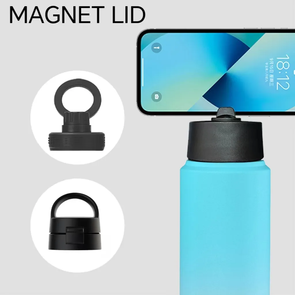 Botol air terisolasi tutup Magnet 12oz/18OZ/24OZ/32OZ/40OZ baja tahan karat bebas BPA termos terisolasi