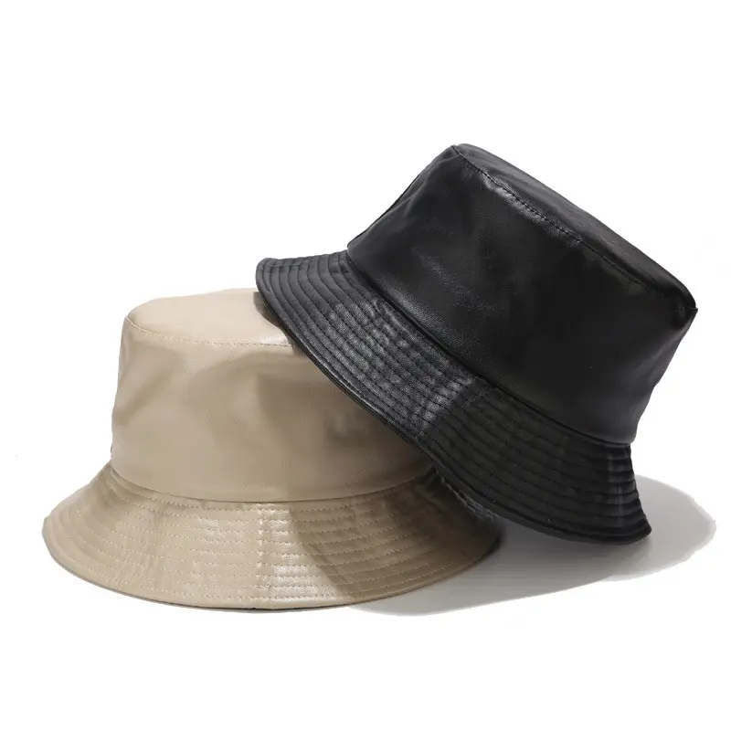 Cappello a secchiello bianco da donna all'ingrosso unisex di alta qualità personalizzabile a tesa larga impermeabile in pelle sintetica cappello a secchiello per gli uomini